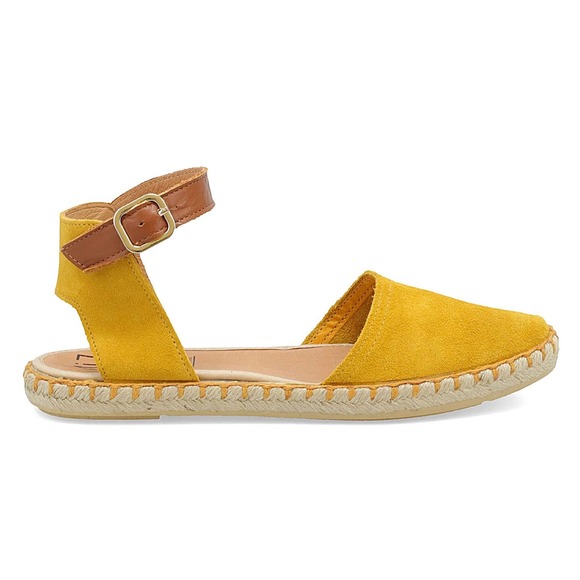 NIB Miz Mooz Cleo 38 7.5-8 Orchre Suede Ankle Strap Closed Toe Espadrille Sandal - Picture 3 of 12